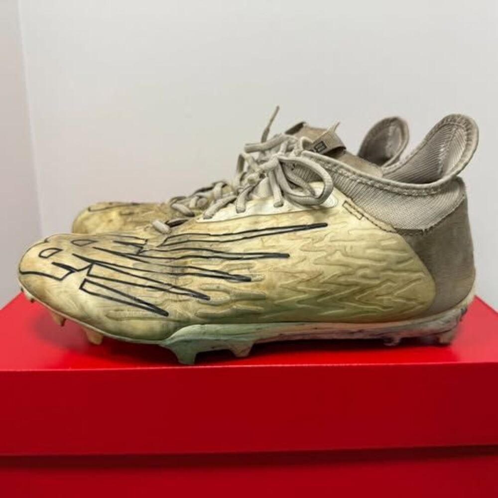 New Balance Lacrosse Cleats Burn White Gray Black Burnxlw3 Sz Men 9.5 Wide 2E